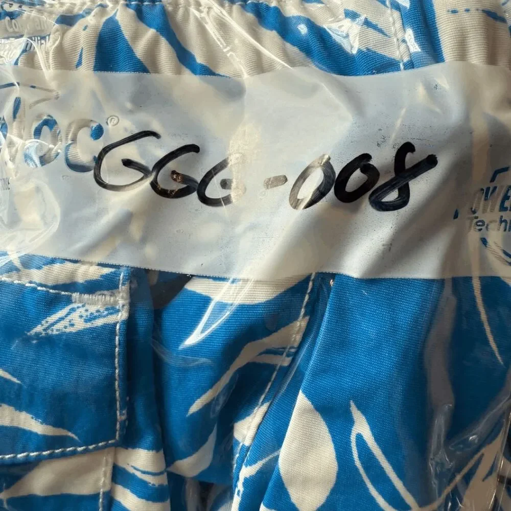 Tommy Bahama Men's Naples Happy Go Cargo Tropical Swim Shorts‎ Blue Size Medium